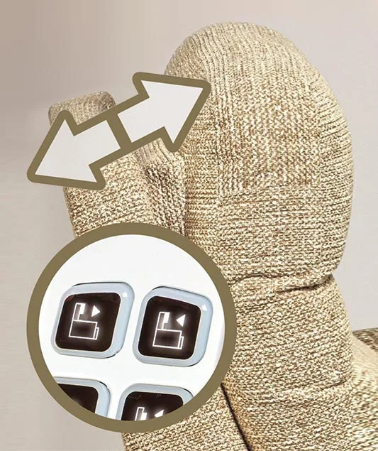 Optional head adjustment on a Lift and Rise Recliner