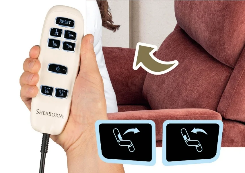 Optional lumbar adjustment on a Lift and Rise Recliner